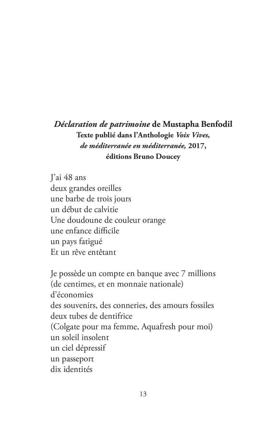 Extrait du recueil 