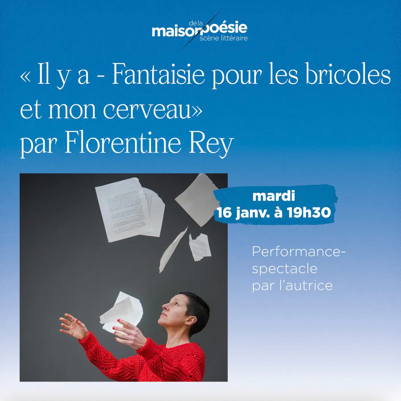 Spectacle-performance Maison de la poésie Paris